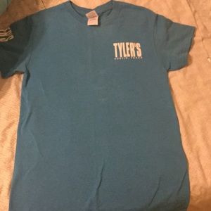light blue tyler’s tshirt
